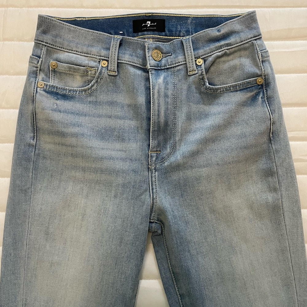 7 for all mankind high waist cropped skinny jeans size 25
